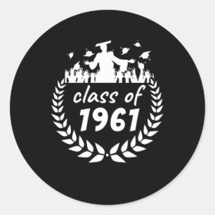 class of 1961 graduation or reunion design by year classic round sticker