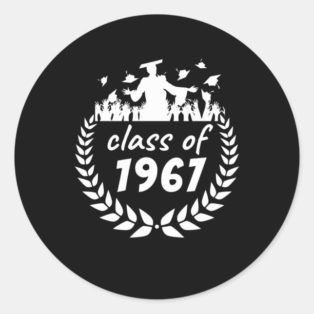 class of 1967 graduation or reunion design by year classic round sticker (Front)