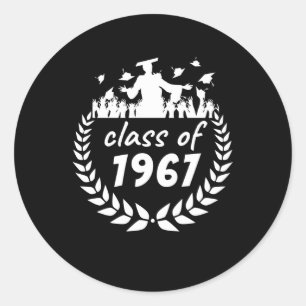 class of 1967 graduation or reunion design by year classic round sticker