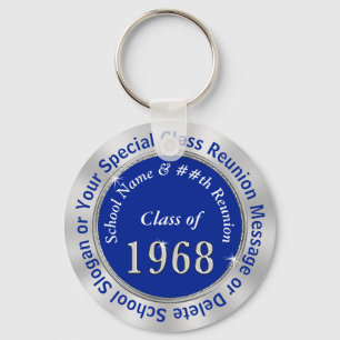 Class of 1968 Gifts Personalised 2 Text Boxes Key Ring