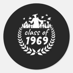 class of 1969 graduation or reunion design by year classic round sticker
