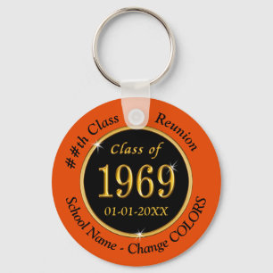 Class of 1969 Reunion Gifts, CHANGE ORANGE COLORS Key Ring