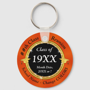 Class of 1972 Gifts, Cheap Orange, Black, Reunion  Key Ring