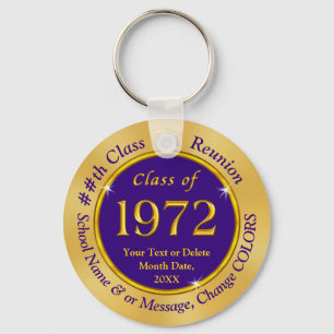 Class of 1972 Gifts, Purple and Gold Keychains