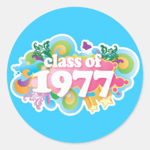 Class of 1977 classic round sticker