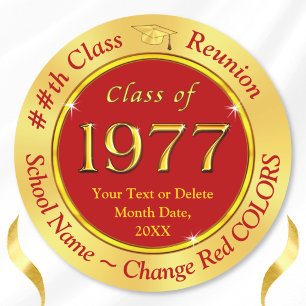 Class of 1977 Favour Stickers, Decorations or... Classic Round Sticker