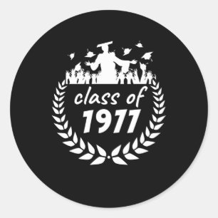 class of 1977 graduation or reunion design by year classic round sticker