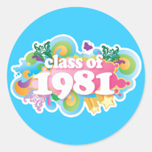 Class of 1981 classic round sticker
