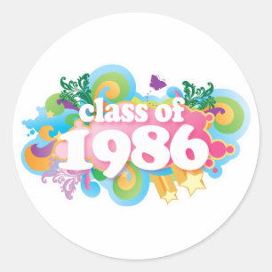 Class of 1986 classic round sticker