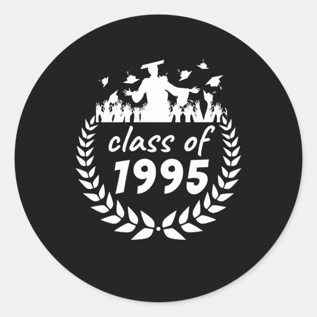 class of 1995 graduation or reunion design by classic round sticker (Front)