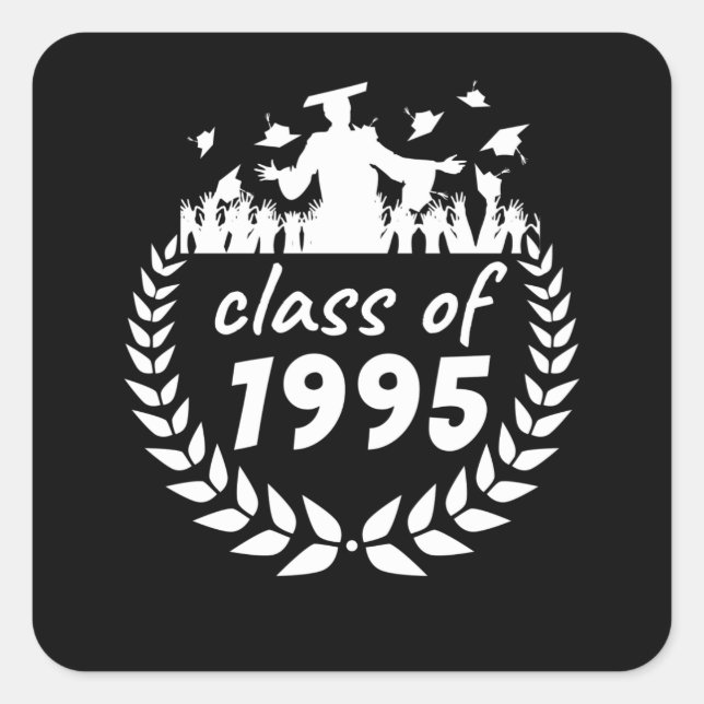 class of 1995 graduation or reunion design by square sticker (Front)