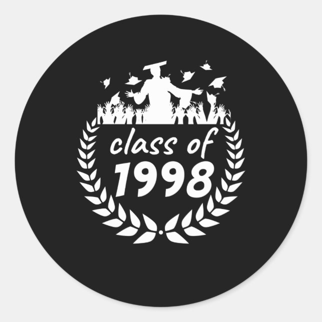 class of 1998 graduation or reunion design by classic round sticker (Front)