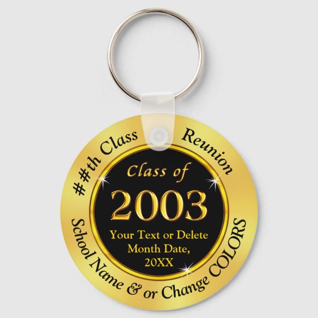 Class of 2002 Class Reunion Keychains, Personalise Key Ring (Front)