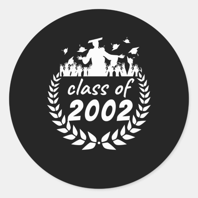 class of 2002 graduation or reunion design by classic round sticker (Front)