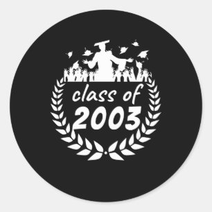 class of 2003 graduation or reunion design by classic round sticker