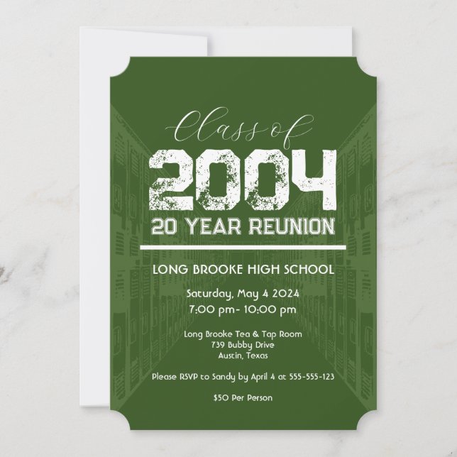 Class of 2004 20 Year High School Reunion 1 Event Invitation (Front)