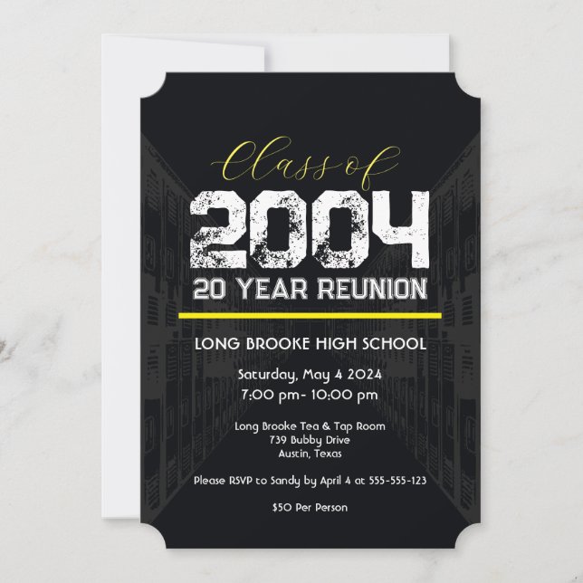 Class of 2004 20 Year High School Reunion 1 Event Invitation (Front)