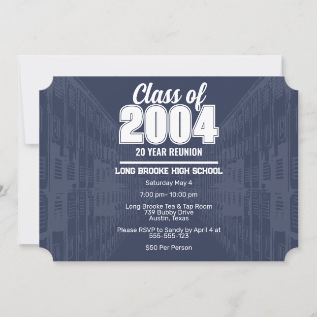 Class of 2004 20 Year High School Reunion Wide Invitation (Front)