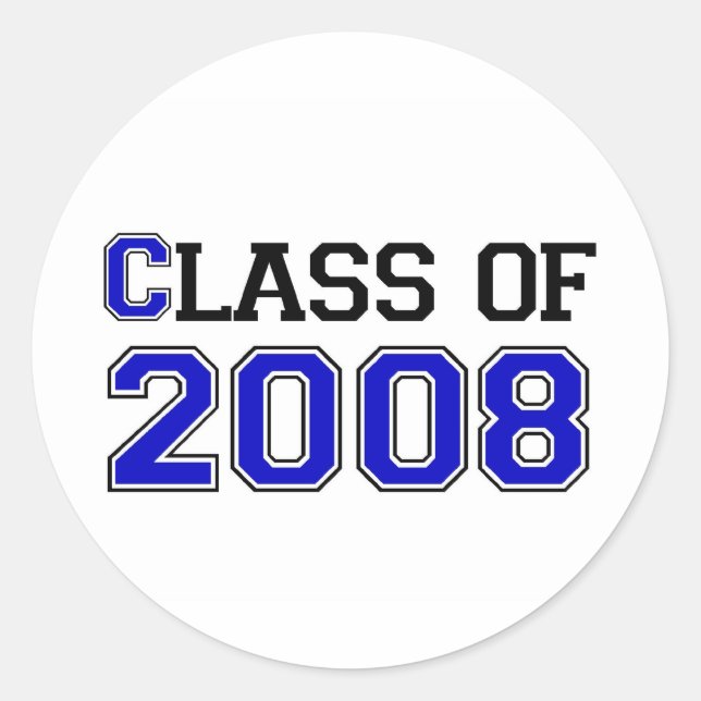Class of 2008 classic round sticker (Front)