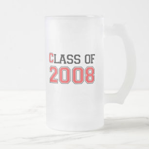 Class of 2008 frosted glass beer mug