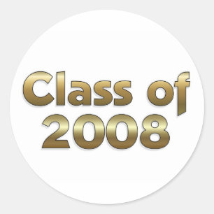 Class of 2008 - Gold Classic Round Sticker