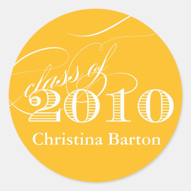 Class of 2010 Sticker- Customise it! Classic Round Sticker (Front)