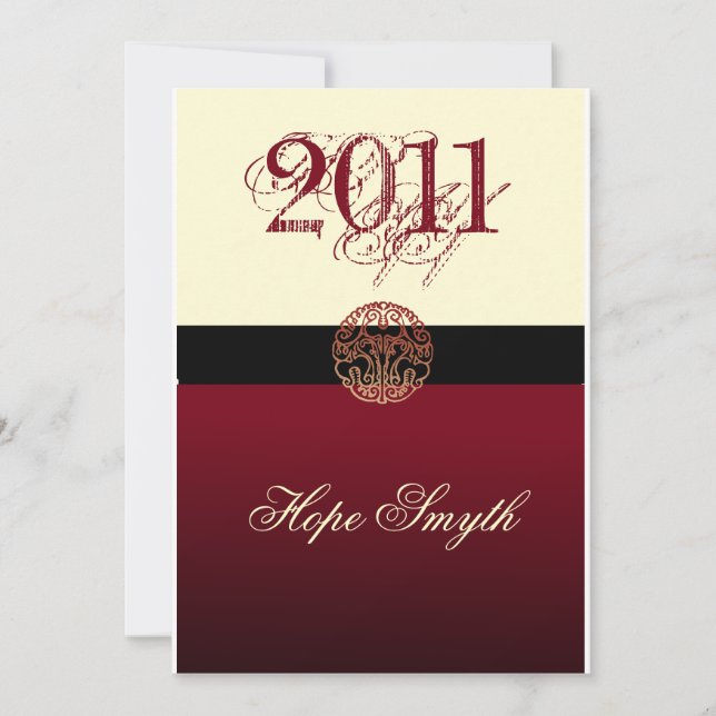 Class of 2011 Cream & Burgandy Announcement (Front)