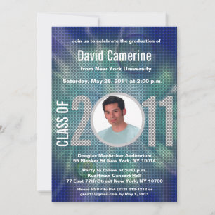 Class of 2011 Graduation Invitation Blue Disco 1