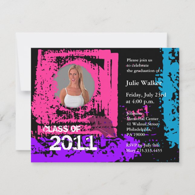 Class of 2011 Invitation PXP238 Neon Colour (Front)