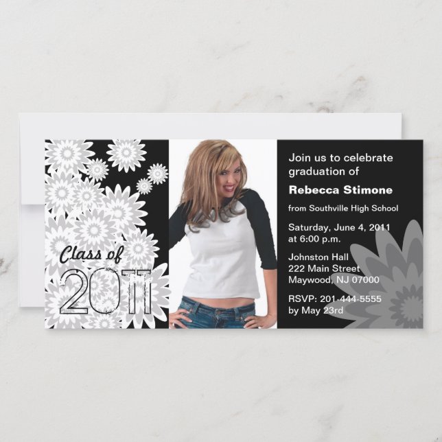 Class of 2011 Photo Card White Flower (Front)