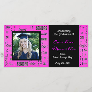 Class of 2011 Seniors Hot Pink Grad Announcement
