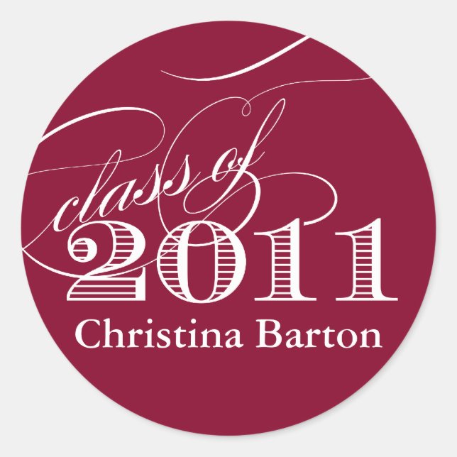 Class of 2011 Sticker- Customise it! Classic Round Sticker (Front)
