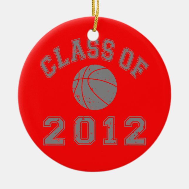 Class Of 2012 Basketball - Grey 2 Ceramic Tree Decoration (Front)