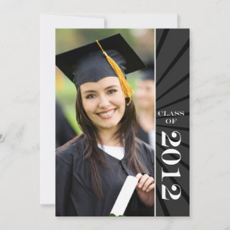 Class of 2012 Black Starburst Graduation Invitation