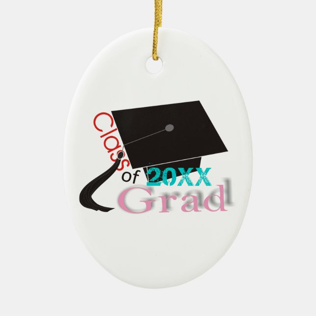 Class of 2012 Grad Graduation cap custom ornaments (Front)