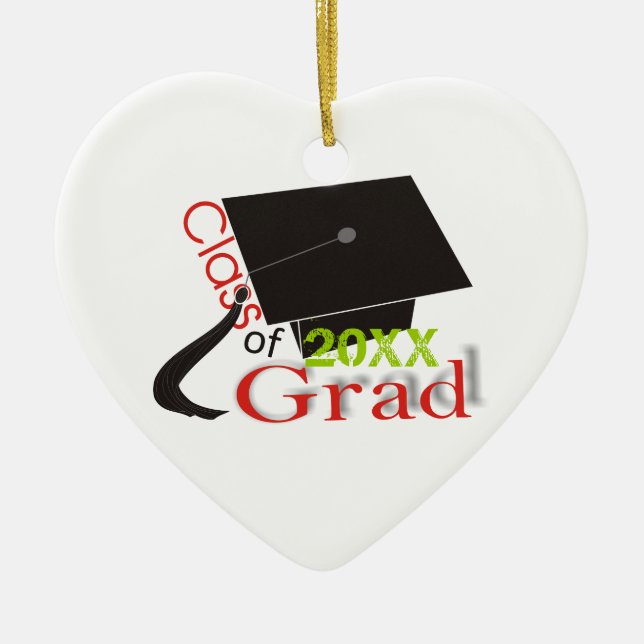 Class of 2012 Grad Graduation cap custom ornaments (Front)
