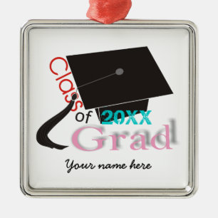 Class of 2012 Grad Graduation cap custom ornaments