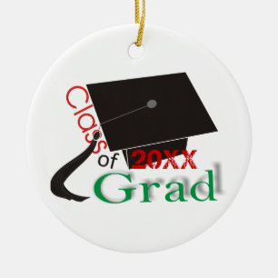 Class of 2012 Grad Graduation cap custom ornaments
