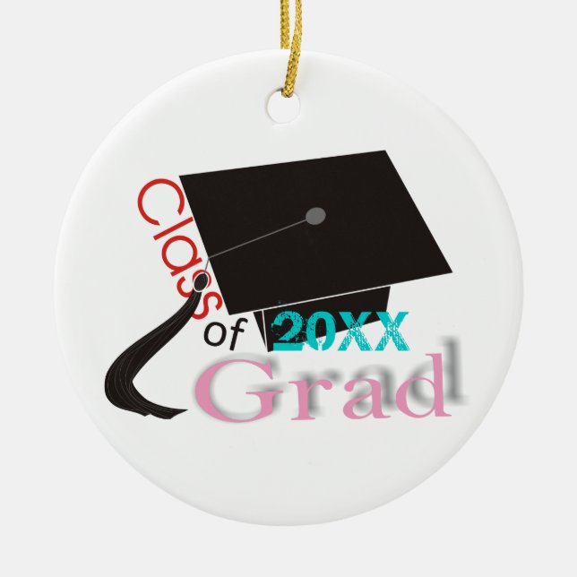 Class of 2012 Grad Graduation cap custom ornaments (Front)