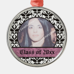 Class of 2012 Grad Graduation damask photo Metal Tree Decoration
