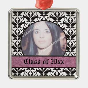 Class of 2012 Grad Graduation damask photo Metal Tree Decoration