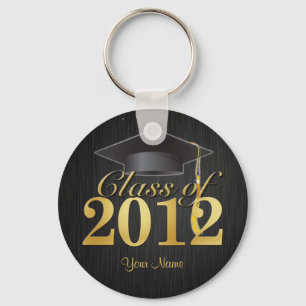 Class of 2012 Graduation Key-Chain (blk & gold) V1 Key Ring
