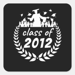 class of 2012 graduation or reunion design by square sticker