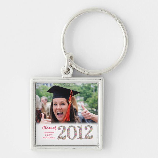 Class of 2012 Graduation Photo Metal Keyring (Front)