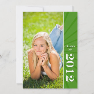 Class of 2012 Green Starburst Graduation Invitation