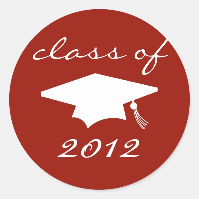 Class Of 2012 Label (Maroon Graduation Cap) (Front)