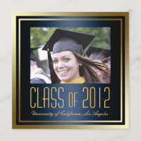 Class of 2012, Navy and Gold Graduation Invite