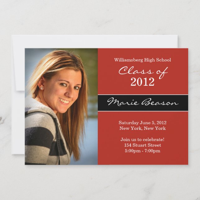 Class of 2012 Red Graduation Invitation (Front)