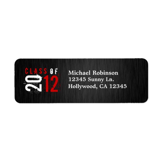 Class of 2012 Red / White Return Labels (Front)