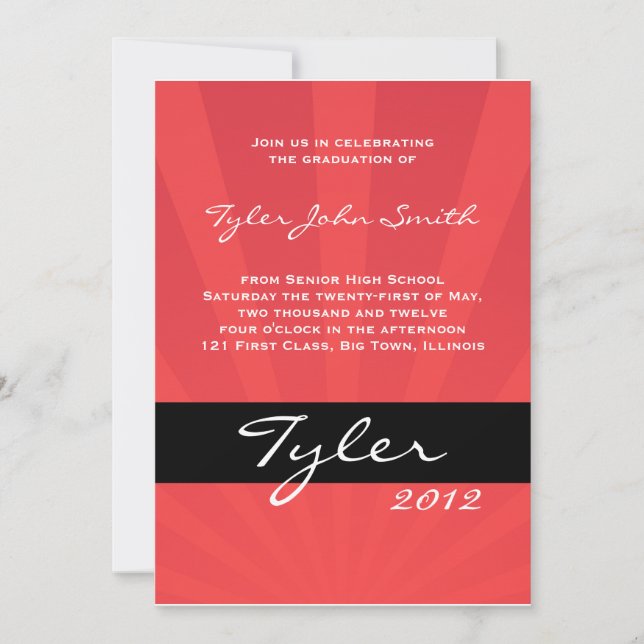 Class of 2012 Spring Collection Red Invitation (Front)
